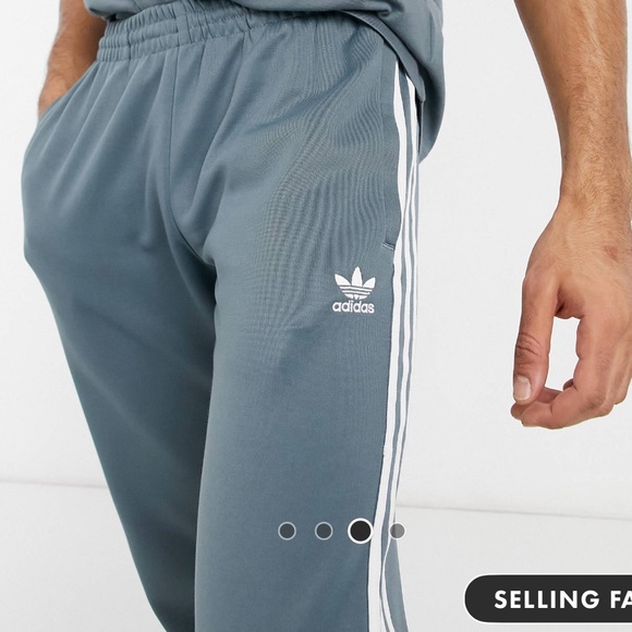 Adidas three stripes blue track pants women’s US size Medium - Picture 3 of 9